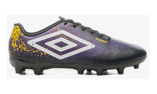 Chuteira Umbro Campo Cosmic Jr -1084825-preto/branco/roxo