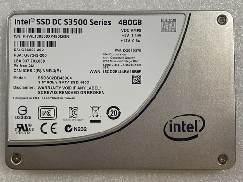 Ssd  Dc S3500 Series 480gb