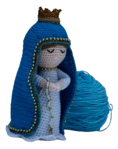 Virgen María Amigurumi Totalmente Hecha A Mano Crochet 