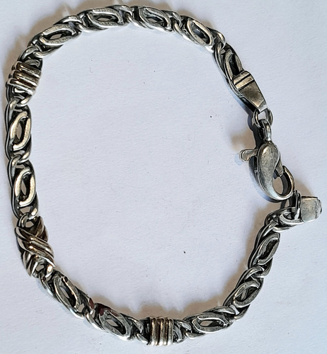 Pulsera 11 Gr Plata 900 Largo 18 Cm Ancho 5 Mm