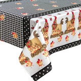 Toalha P/ Mesa De 4 Lugares - Lindas Estampas Tecido Oxford Cor Galinha Pintadinha