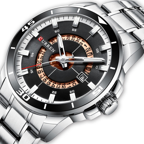 Curren Moda Metalico Fechador Grande Reloj Para Homem