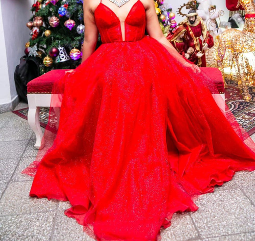 Vestido De Fiesta Largo Elega Elegante  Rojo 