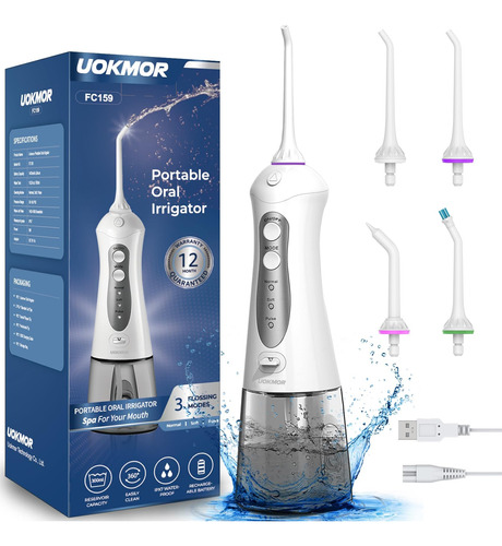 Irrigador Oral Dental Con 3 Modos Y 4 Puntas-gris