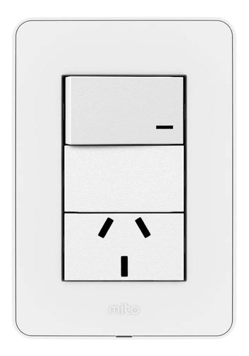 Llave De Luz Armada Punto Y Toma Jeluz Mito Color Blanco Corriente Nominal 10 A Voltaje Nominal 220v