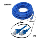 Cabo Rede Cat5e 30m Utp Internet Ethernet Rj45 Montado Azul