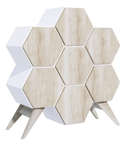 Cómoda Chifonier Moderna Diseño Hexagonal Color Beige