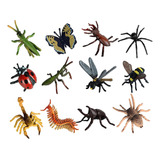 Paquete De 12 Figuras De Insectos De Plástico Variados