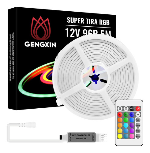 Manguera Neon Led Rgb Multicolor 5m Control + Eliminador