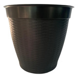 Vaso Redondo Cores Rattan 30 Litros Para Varias Plantas Cor Preto