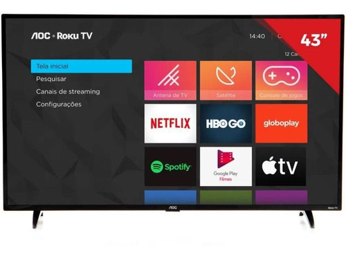 Smart Tv Aoc 43 , Hd Roku 1080p, Hdmi, Usb, Wifi 