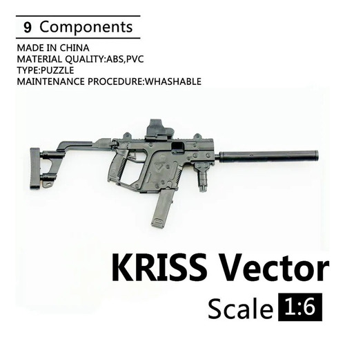 Minipuzle Automático Hk416, Pistola Negra Modelo D