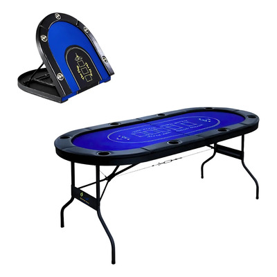 Mesa Poker Casino Juego 8 Jugadores Casa Cartas Plegable Paño Azul | MercadoLibre