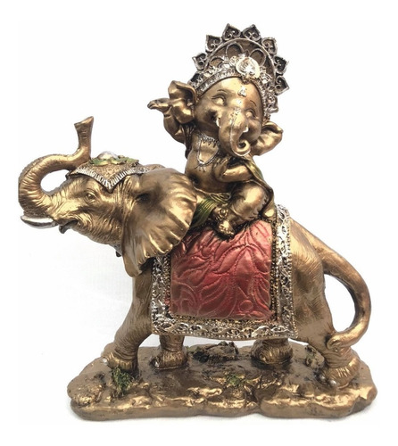 Figura Decorativa Ganesha Sobre Elefante Dios Ganesh 