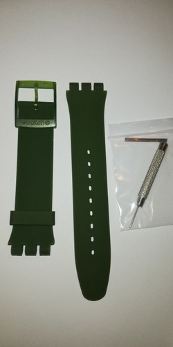 Correa Para Reloj Swatch 19mm Verde Militar +pasador Herrami