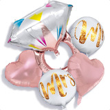 Kit Globos Mrs & Mr Anillo Compromiso Despedita Soltera Boda