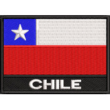Brasão Bordado Bandeira Do Chile Motociclista Airsoft Ban504