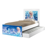 Cama Solteiro Com Auxiliar Frozen, Bicama, Moveis De Menina