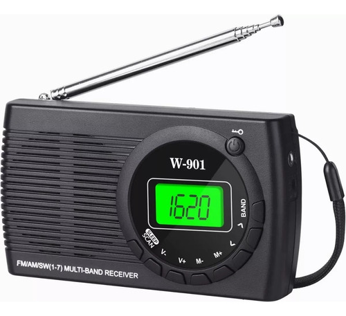 Radio Portátil Bocina Fm/am/sw Radio Digital Estéreo 3,5 Mm