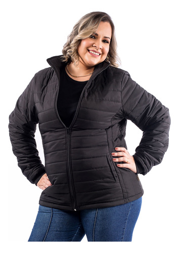 Jaqueta Forrada Fem Puffer Bobojaco Acolchoado Plus Size