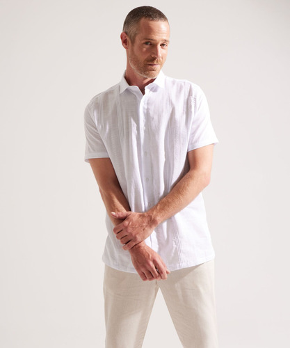 Guayabera Hombre Patprimo M/c Blanco Algodón 44030372-10215