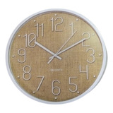 Reloj Pared Decoracion Moderno Redondo Blanco Fondo Marron