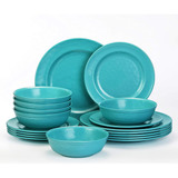 Vajilla Set Verde Azulado Melamina 18 Pz Tp Dinnerware Sets