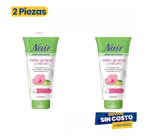 2 Piezas Crema Depilatoria Nair Corporal Vello Grueso 