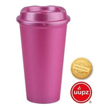 12 Vasos Reusables Cafeteros Tipo Star 16 Oz Bebida Caliente Color Rosa Metálico