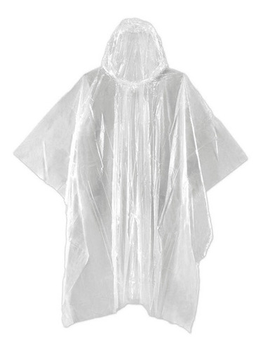 Poncho Capa Lluvia Descartable Transparente X 10 Unidades