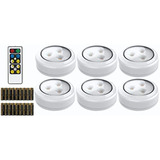 Brillante Evolución Inalámbrica Led Puck Light 6 Pack Con Co