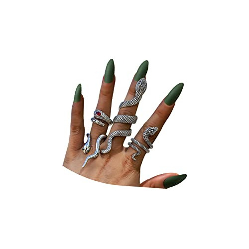 Anillos Serpiente Para Mujer, Set Vintage Punk Gótico