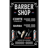 Banner Barber Shop, Barbearia 80x120 Lona 