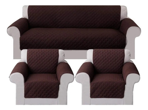 Set De Cobertores Para Sillones 3 Cuerpo + 1 Cuerpo Reversib