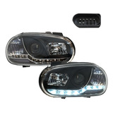 Faros Golf A4 99-05 C/lupa Tira De Leds (2 Pzas)