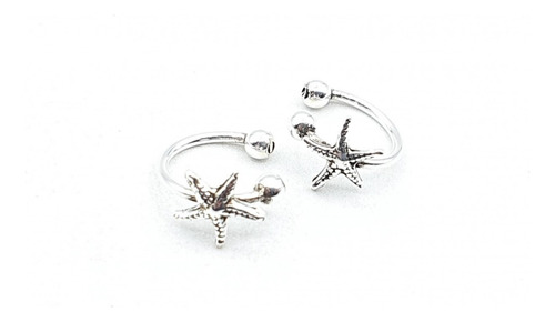 Aros Cuff Bidu. Estrellas De Mar. Plata925