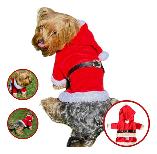 Abrigo De Navidad Papá Noel Para Perro Talla 2xs