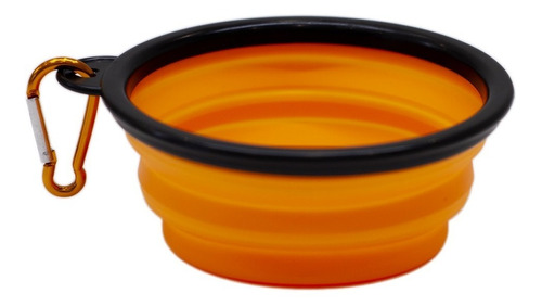 Comedero Bebedero Plato  Para Perros Plegable Con Mosquton Color Naranja