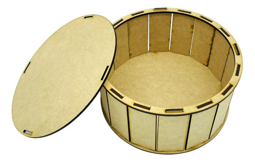 3 Caja Redonda-circular De Madera (mdf) Para Regalo 20x10cm