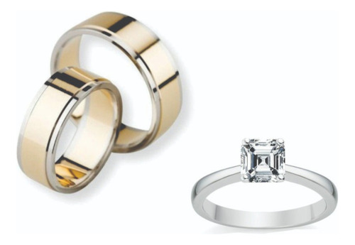 Argollas Oro Plata Matrimonio +anillo Compromiso Parejaopa10