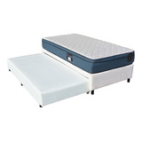 Sommier Marinero Divan Doble 90x190 Colchon King Koil Caress Color Azul Y Blanco