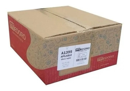 Sobres Oficio Inglés Medoro 90 Gr Apilable Caja X 500