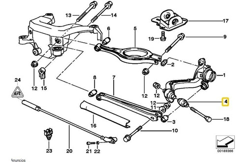 Buje  Brazo Trasero Bmw 097009  E36  E46 325i 328i  X3  Foto 2