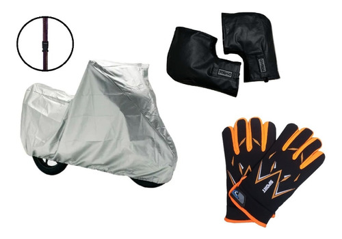 Manoplas Cubre Puños Mangas Moto + Guantes Frio + Cubre Moto