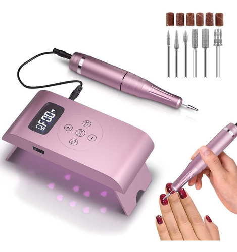 Torno De Uñas Profesional Y Secador De Uñas Jf-601 Rosado 