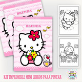 Kit Imprimible Mini Libro Personalizados Pintar Hello Kitty