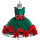 Vestido Navidad Para Niña, Vestido Rojo Y Verde