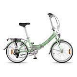 Bicicleta Plegable Aurora Classic R20 Color Verde Agua