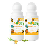 Diadie 2pack Desodorante Natural Kids Para Niños Roll On Fragancia Powder