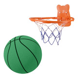 Baloncesto Silencioso Con Aro, Pelota Hinchable, Verde